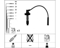 Zündkabelsatz Zündkabel-Satz VOLVO S40 I V40 I 1.6 1.8 1.9 2.0 Benziner (auch Turbo) Modelljahr 1996-2004