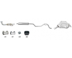 Auspuff Anlage Auspuffanlage komplett SAAB 9-3 II 1.8t 2.0t B207E B207L 2003-2012 für Fahrzeuge mit 58 L Tank