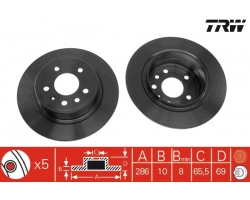 1 Satz Bremsscheiben hinten  SAAB 9-5 I ´99-10