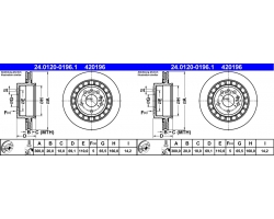 1 Set Brake Discs Rear Axle SAAB 9-5 I ´02-10 For Brake System 16