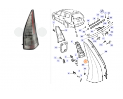 Rückleuchte / Heckleuchte / Rücklicht rechts US-Version Original SAAB 9-3 II Kombi ´08-12