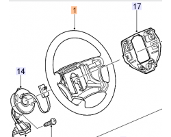 Steering Wheel Leather / Sport Design SAAB 9-5 I 2006-2010, Genuine Part - Part #. 12774366