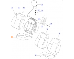 Sitzbezug Sitzkissen Komfortsitz vorne links SAAB 9-5 II 2010-2011, Lichtneutral Rinde Stoff Trim Colour D57 , Original-Ersatzteil - OE Nr. 12777591