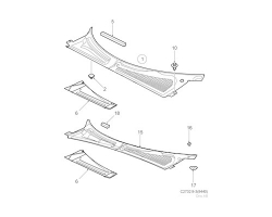 Air Deflector / Windshield Air Inlet Compartment SAAB 9-3 II Sportsedan / Sportcombi Right-Hand-Driven / RHD 2003-2014