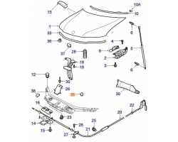 Buffer Bump Stop Bonnet / Hood Genuine SAAB 9-3 II 2008-2014