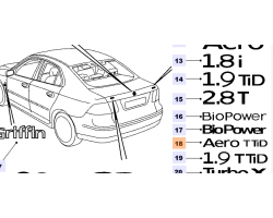 EMBLEM / BADGE AERO TTID SAAB 9-3 II Sedan ´08-12