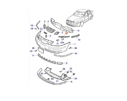 Mounting Bracket / Attaching Rail Bumper Front right SAAB 9-3 II 2003 Fastening Type: Rack