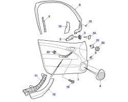 Halter Halterung Abdeckung Vordertür links SAAB 9-3 II 4-türer 5-türer 2003-2014, Original-Ersatzteil - OE Nr. 12789336