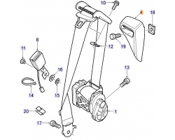 Abdeckung Gurt grau rechts SAAB 9-3 II Cabriolet 2004-2007, Original-Ersatzteil - OE Nr. 12797325