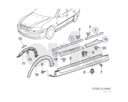 MOULD. SILL PAN for SAAB, Genuine Part - Part #. 12800622