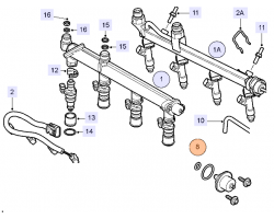 Fuel Pressure Regulator SAAB 9-3 II 1.8t 2.0t 2.0T B207 B207E B207L B207R Model Year 2003-2006, With Seals