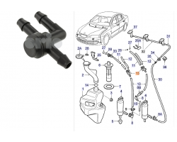Verbindungsrohr / Ventil Leitungen Scheibenwaschanlage SAAB 9-3 II '04-14 Original-Ersatzteil - OE Nr. 12803975