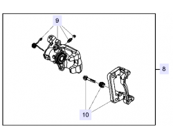 Bremsen-Satz / Bremsen-Kit hinten / Bremsen-Set (Bremsättel + Halter) Hochleistungsbremse Hinterachse OPEL Insignia A / SAAB 9-5 II 2010-2011, Original-Ersatzteil - OE Nr. 12824845