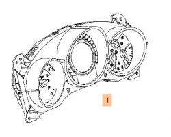 Instrument / Speedo / Speedometer (km / h, Multicolor) SAAB 9-5 II 2.0 TiD A20DTH 2.0 TTiD A20DTR Model Year 2011 Genuine Part - Part #. 12827043