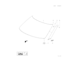 Windscreen Front Window SAAB 9-5 II 2010-2011, LHD, With rain sensor, With lane departure warning and traffic sign recognition, With Head Up Display. 