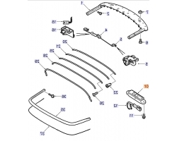 Schloßkappe rechts Verdeckmechanismus Verdeck Cabrio SAAB 9-3 II Cabriolet 2004-2012 SAAB Original-Ersatzteil - OE Nr. 12830078