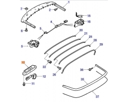 Schloßkappe links Verdeckmechanismus Verdeck Cabrio SAAB 9-3 II Cabriolet 2004-2012, Original-Ersatzteil - OE Nr. 12830221