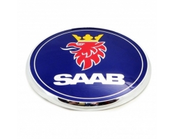 SAAB-Emblem Heck Original SAAB 9-3 II Cabriolet 2004-2012 / Sportkombi 2006-2012 / Limousine 2008-2014, Durchmesser: 70,5 mm, Lieferumfang: Mit Klebepad