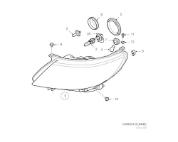 Scheinwerfer links Halogen Original SAAB 9-3 II 2012-2014