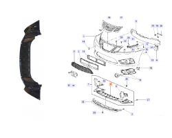 Air Guide / Guard Plate Front Bumper SAAB 9-3 II '14- Genuine Part - Part #. 12847544