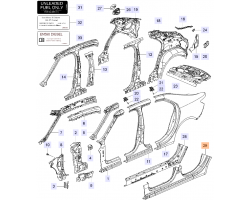 Schweller Schwelle Einstiegsblech links SAAB 9-5 II 2010-2011, Original-Ersatzteil - OE Nr. 12847578