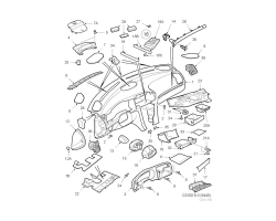 Blende Zierleiste Armaturenbrett Handschuhfach SAAB 9-3 II 4-türer Limousine 5-türer Kombi 2011-2012, Original-Ersatzteil - OE Nr. 12848097