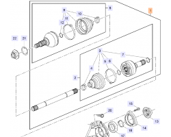 Antriebswelle vorne komplett mit Gelenk Original SAAB 9-5 II 2.0T / 2.0 TiD / 2.0 TTiD A20NFT A20NHT A20DTH A20DTR Für Federbein Vorderachse Standardausführung, für Fahrzeuge mit Schaltgetriebe