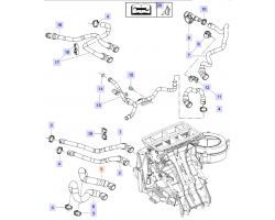 Coolant Hose Heating System Inlet OPEL / VAUXHALL Insignia A 2.0 turbo A20NFT A20NHT, Genuine Part 13220136