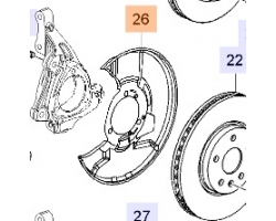 Abdeckblech / Spritzblech / Bremsstaubschutz / Bremsschild 17 Zoll Bremsen vorne links OPEL, Original-Ersatzteil - OE Nr. 13230782