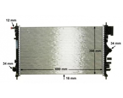 Kühler / Wasserkühler OPEL Insignia A 2.0 turbo Benziner A20NFT A20NHT, für Fahrzeuge mit Schaltgetriebe