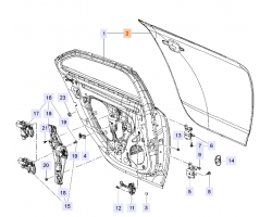 Außenblech Tür hinten links Original SAAB 9-5 II 2010-2011 , unlackiert, lackierbar 