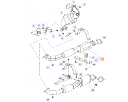 Exhaust Pipe with Small Catalytic Converter / TWC Converter OPEL / VAUXHALL Insignia A 2.0 turbo / SAAB 9-5 II 2.0T 2010-2011, FWD, Engine Code A20NFT, Genuine Part GM 20910614, 13324710, 22935317