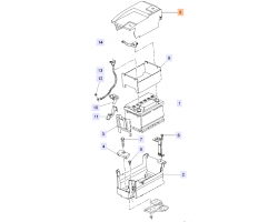 Abdeckung / Cover Batterie 70 Ah, oberer Teil, SAAB 9-5 II 2010-2011, Original-Ersatzteil - OE Nr. 13330946