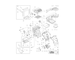 Air Contidioning Unit / Heater Controls front / Console Air Vent rear / Quick Heating / Defroster System LHD SAAB 9-5 II 2010-2011, SAAB Genuine Part