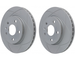 Set Sport Brake Discs Slotted Front Axle Internally Vented SAAB 9-5 II ´10-11 Diameter: 296 mm 