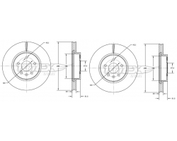 Satz Bremsscheiben Vorderachse innenbelüftet SAAB 9-5 II ´10-11, Bremsscheibendurchmesser: 296mm