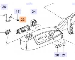 Schaltereinheit Sitzverstellung Fahrersitz Verstellung Vorwärts / Rückwärts Höhenverstellung Lehnenverstellung OPEL Insignia A  VAUXHALL Insignia A SAAB 9-5 II 9-4 X GM 25974714 OPEL 1240287 Farbe: Schwarz, Position 23 im Bild