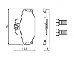 Brake Pads Rear Axle VOLVO S60 I (-2009), S80 I (-2006), S70 I V70 I (-2000), V70 XC (-2000), V70 II P26 XC70 (2001-2007)