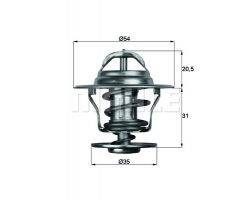 Thermostat 92°C VOLVO 850, 900, C70 (-2005), S40 I, V40 I (-2004), S60 (-2009), S70 I, V70 I (-2000), S80 I (-2006), S90, V90 (-1998), V70 II P26 (2001-2007), V70 XC (-2000), XC70 (2001-2007) PORSCHE 924 ROVER Maestro