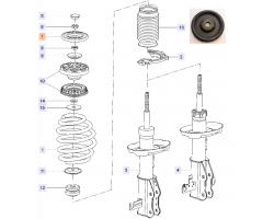 Halter Feder / Lager Federbein / Lagerung Stoßdämpfer vorne OPEL Insignia A SAAB 9-5 II ´10-11 / 9-4 X, Original-Ersatzteil - OE Nr. 25967006