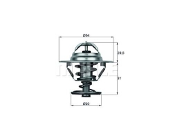 Thermostat 89°C für SAAB 4-Zylinder Benziner, SAAB 900 I 2.0 2.1 B202 B212 / 9000 2.0 2.3 B202 B204 B235 / 900 II 2.0 2.3 B204 B234 / 9-3 I 2.0 2.3 B204 B234 B205 B235 / 9-5 I 2.0 2.3 B205 B235