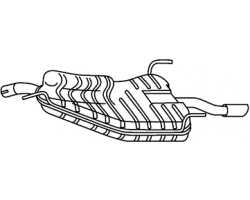 End Silencer / Rear Silencer / Rear Exhaust Pipe SAAB 9-5 I ´98-10 Tailpipe Type: Single, round, hidden Tailpipe. For Model: Not for Aero Version