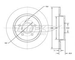 1 Satz Bremsscheiben hinten / Bremsscheibe Satz Hinterachse VOLVO C30 / C70 II  / S40N S40 II / V50 2004- 