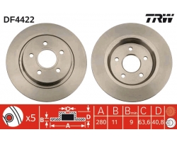 1 Set Brake Discs / Brake Disc Set Rear Axle VOLVO C30 / C70 II  / S40N S40 II / V50 2004- 