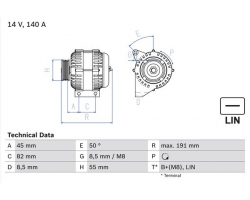 Lichtmaschine Generator 140 A VOLVO S60 I S70 I S80 I V70 I XC70 V70 II XC90 I