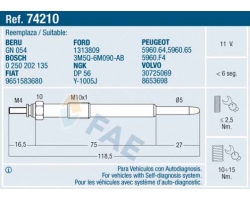 Glühkerze VOLVO C30 / C70 II 2006- / S40 II V50 2004- / S80 II 2007- / V70 III 2008- , 2.0 D 