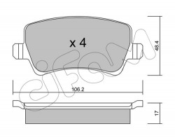 Brake pads rear VOLVO S60 II 2010- / V60 2010- / S80 II 2007- / V70 III 2007- / XC60 2009- / XC70 II 2008-, FORD S-max 2006- / Galaxy 2006-, LAND ROVER Range Rover Evoque 2011-