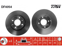 1 Set Front Brake Discs for VOLVO S40 I V40 I ´98-03