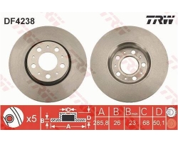 1 Satz Bremsscheiben vorne / Vorderachse VOLVO S60 I (-2009), S80 I (-2006), V70 II P26, XC70 (2001-2007), Durchmesser: 285,5 mm für Bremsanlage: 15 Zoll