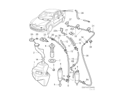 Washer Fluid Reservoir SAAB 9-3 II 2003-2014, Genuine Part - Part #. 32015450